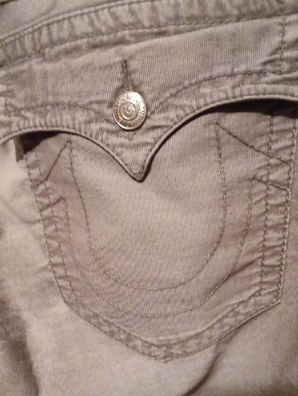 True Religion Men's Light Gray Chinos
